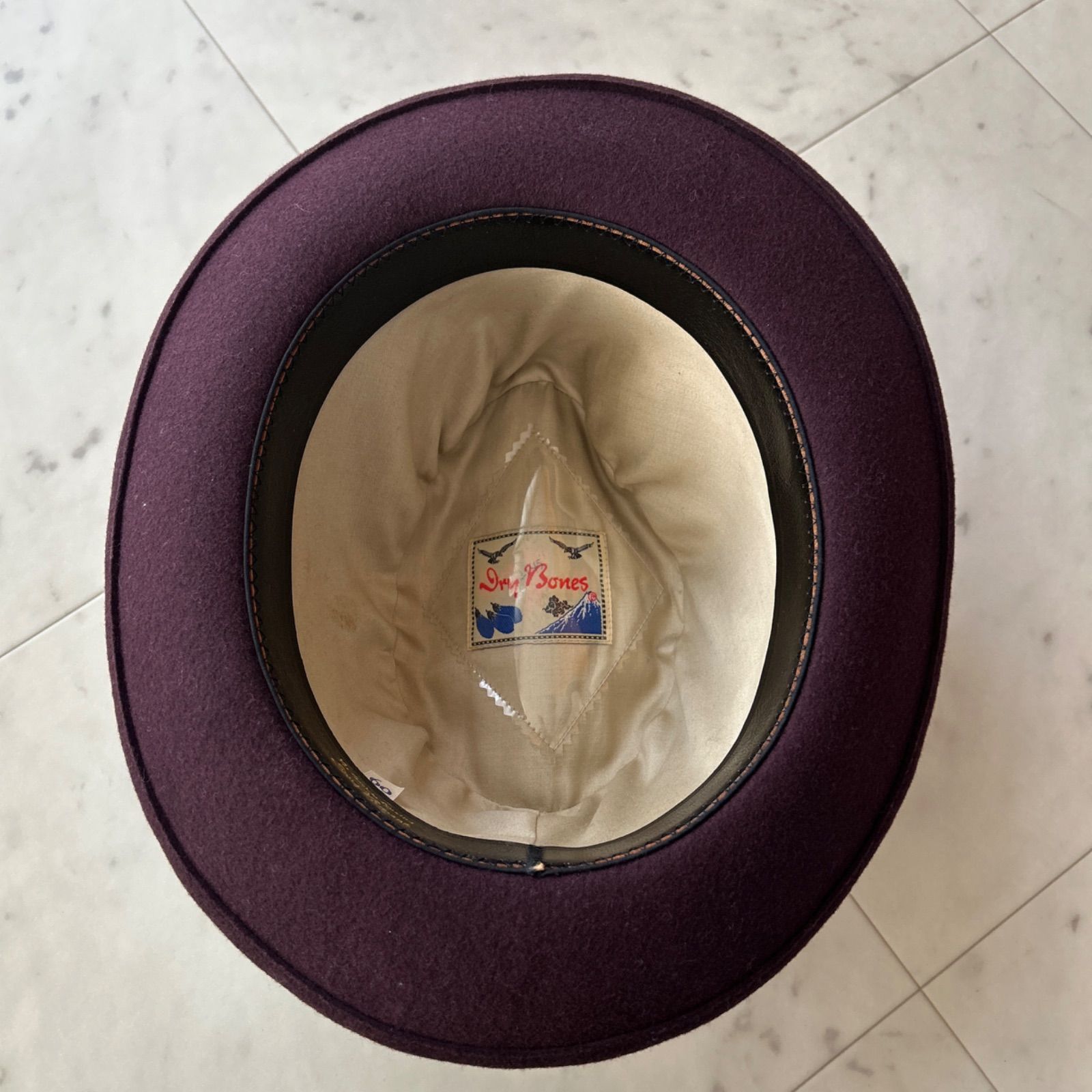  DryBones ドライボーンズ フェルトハット 60 cm ワインレッド 中折れ帽子 ウールハット フェルトハット ハット