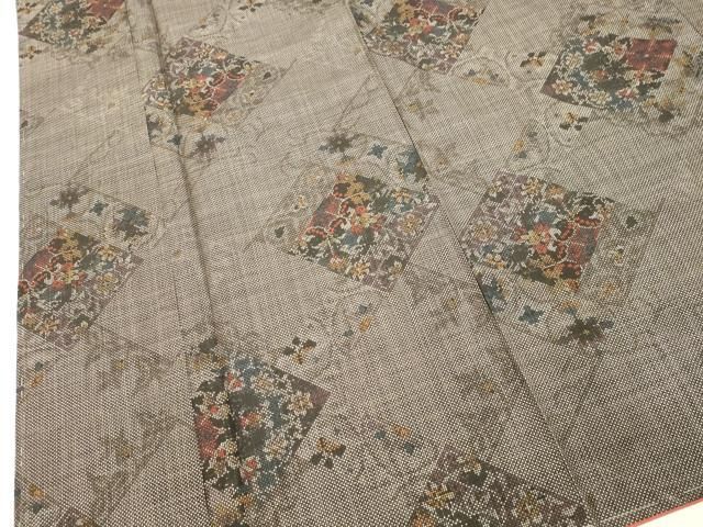 本場大島紬 更紗道文 平和屋着物○本場大島紬 7マルキ 更紗花菱文