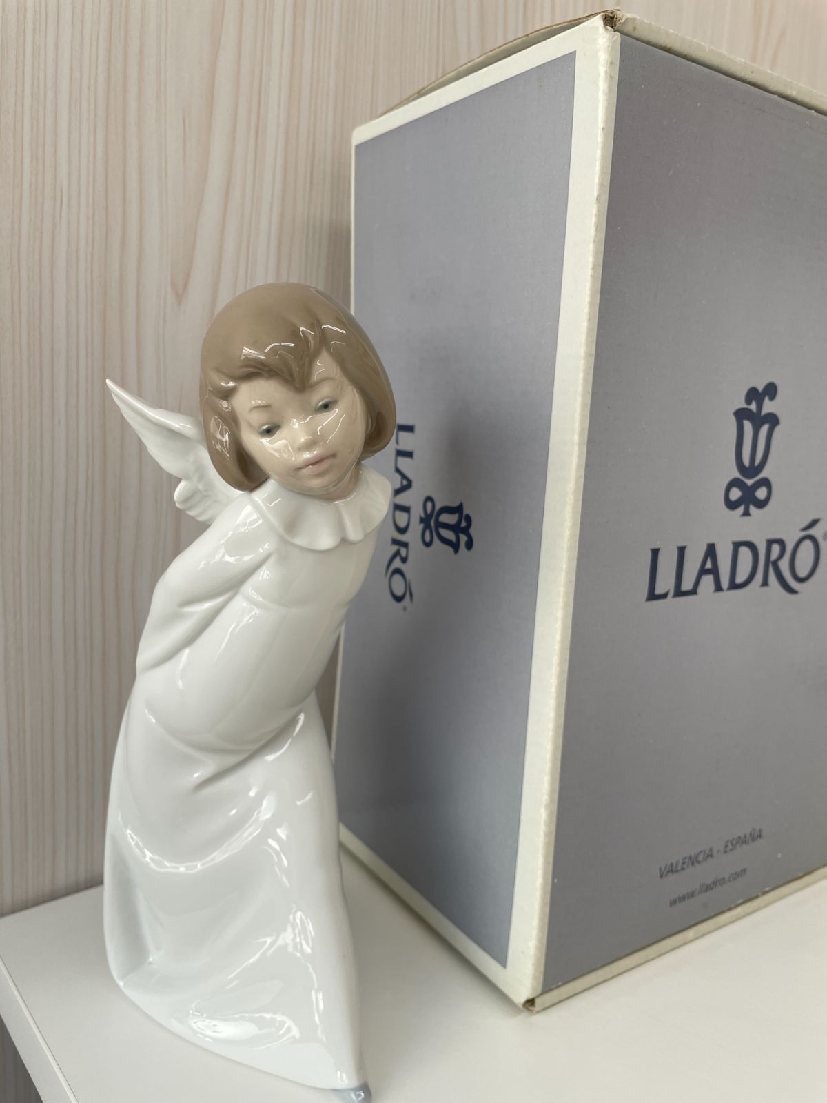 D ヴィンテージ LLADRO リヤドロ ランプを持つ天使 キュリオス 天使 エンジェル フィギュリン 陶器