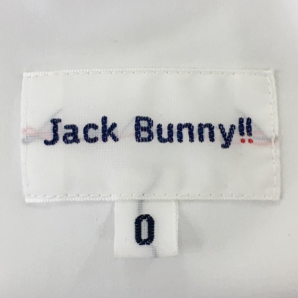 ジャックバニー ジップパーカー 白×ネイビー ジップ上ロゴ 一部メッシュ レディース 0(S) ゴルフウェア Jack Bunny