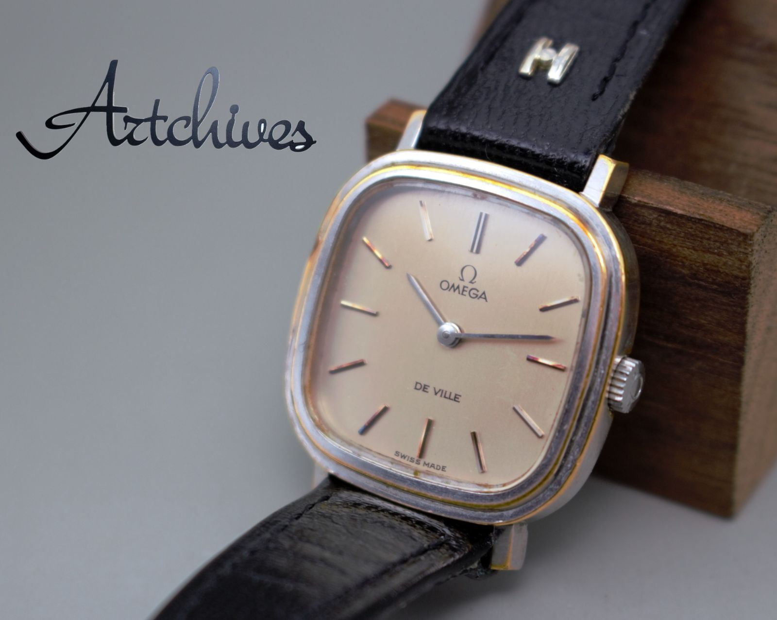 OH済 1965年製 オメガ プラチナ製 カットガラス レディース 極上品 OH