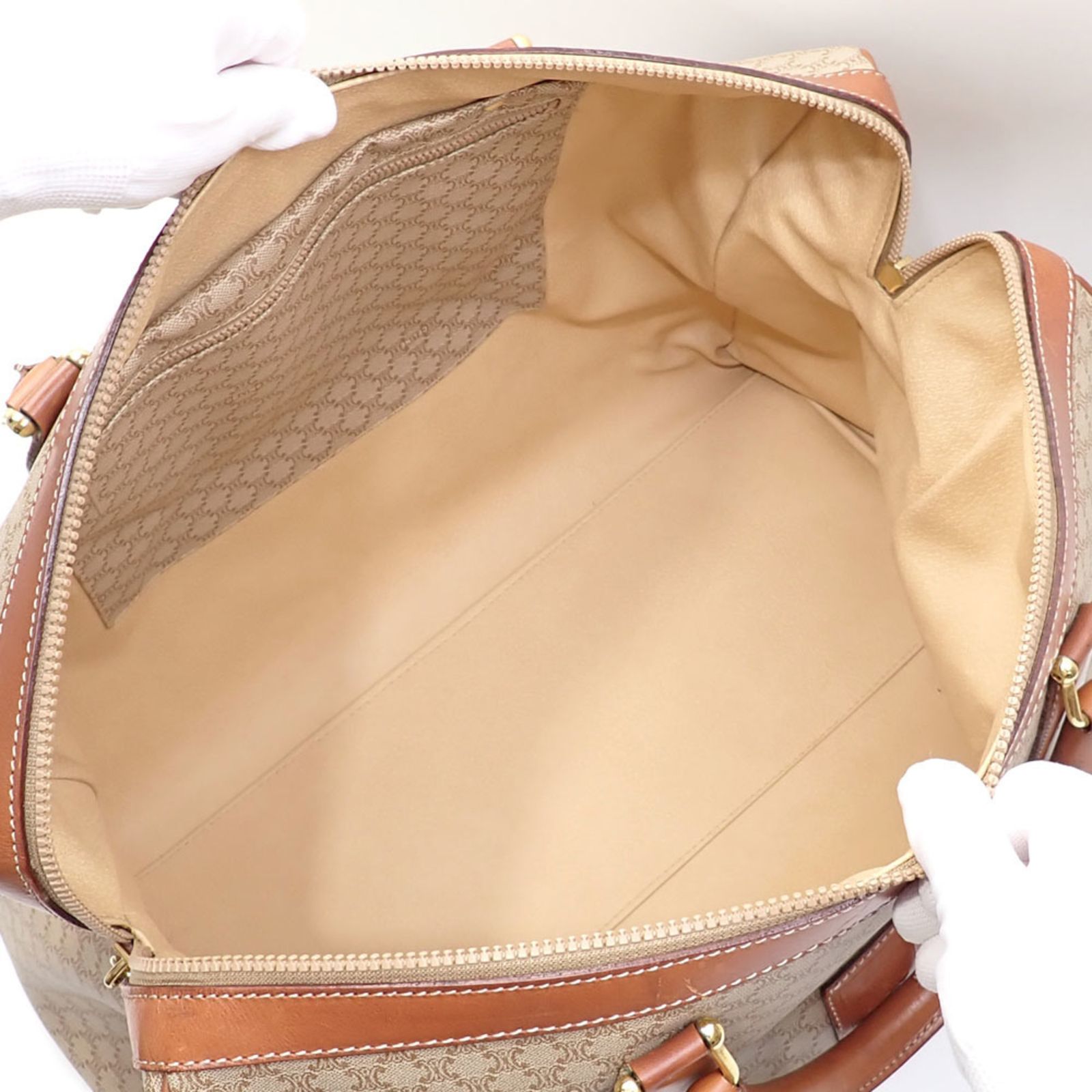 セリーヌ(Celine) セリーヌ ボストンバッグ ベージュ PVC レザー