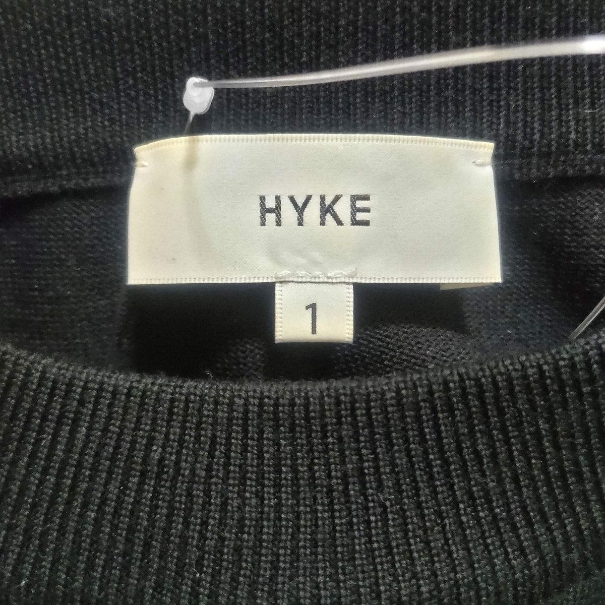 HYKE(ハイク) ワンピース サイズ1 S レディース美品 - 黒 クルーネック/長袖/ロング/ニット