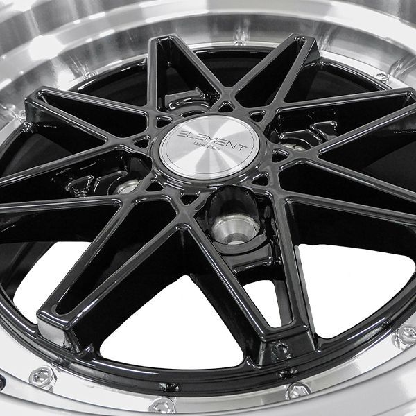 4本セット ELEMENT L372 15インチ 8J+25 4H PCD100 ブラック