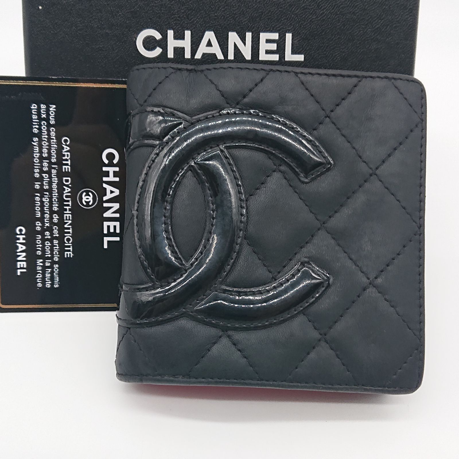 美品　シャネル　カンボンライン　ラムスキン　がま口　折り財布　ブラック 楽天市場】【財布】CHANEL シャネル カンボンライン がま口財布