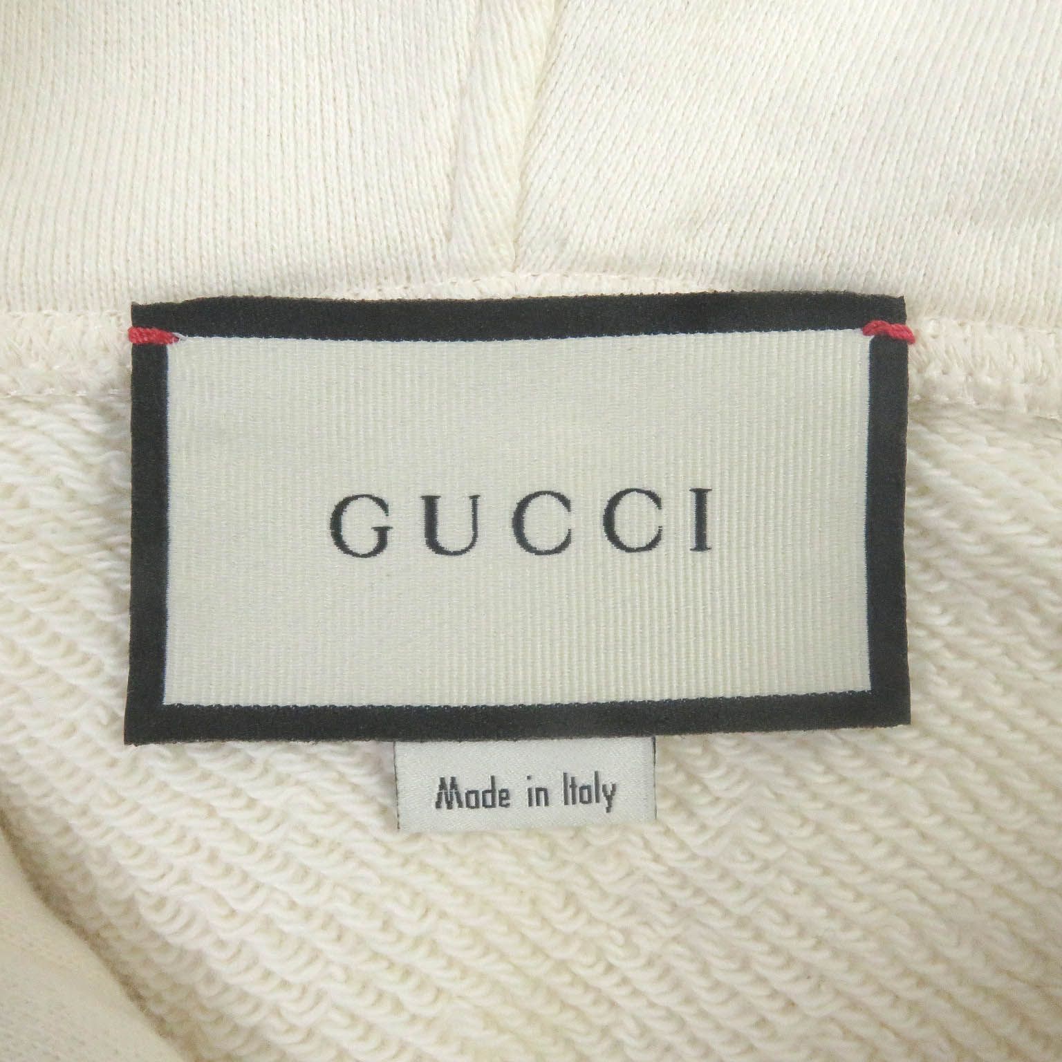 美品□GUCCI グッチ 475374 コットン100％ インターロッキングG ロゴプリント プルオーバー フーディー パーカー アイボリー XS  イタリア製 正規品 メンズ - メルカリ