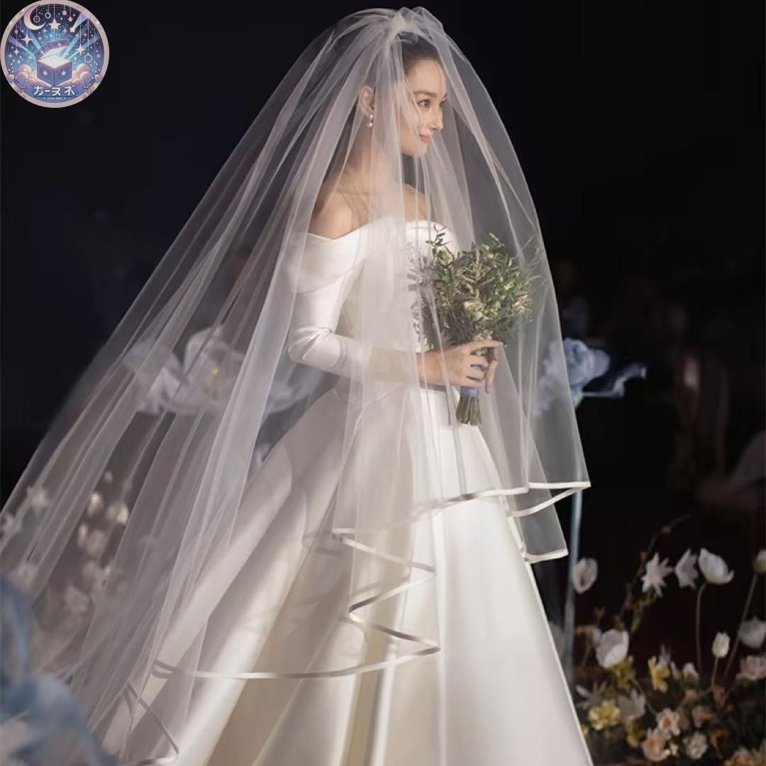 新品 未使用 美しいウェディングベール 後ろ姿も華やか 結婚式用 