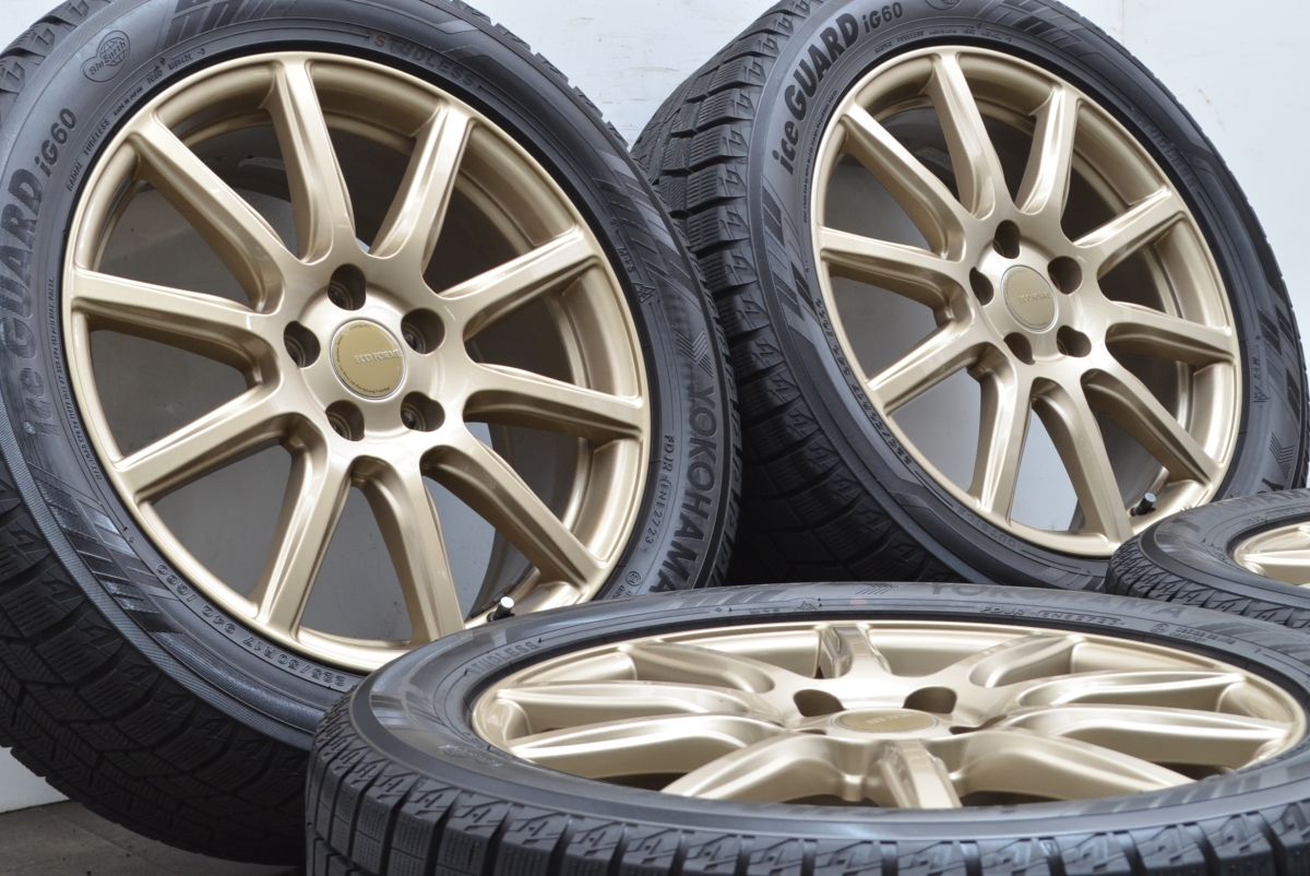 製 超バリ溝 エコフォルム 17in 7J 50 PCD108 ヨコハマ アイスガード iG60 225 50R17 ボルボ V70 V60 S80 S60 交換用に 可