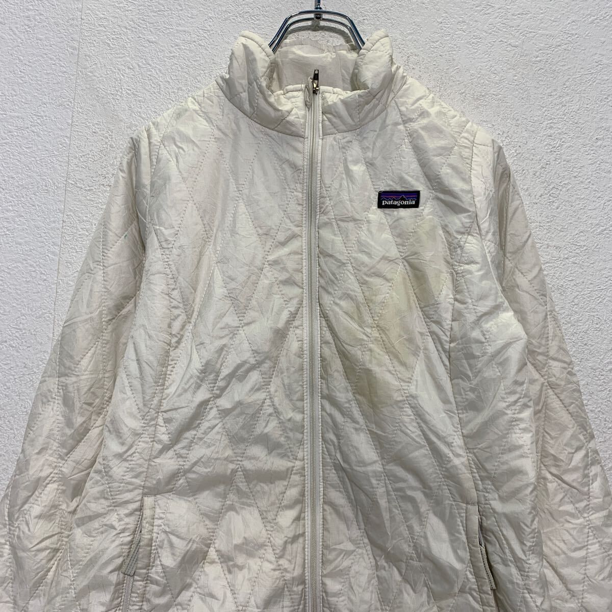 Patagonia 中綿 ジップアップ ナイロンジャケット XL 160～ キッズ ホワイト パタゴニア アウトドア 古着卸 アメリカ仕入 a606-6898