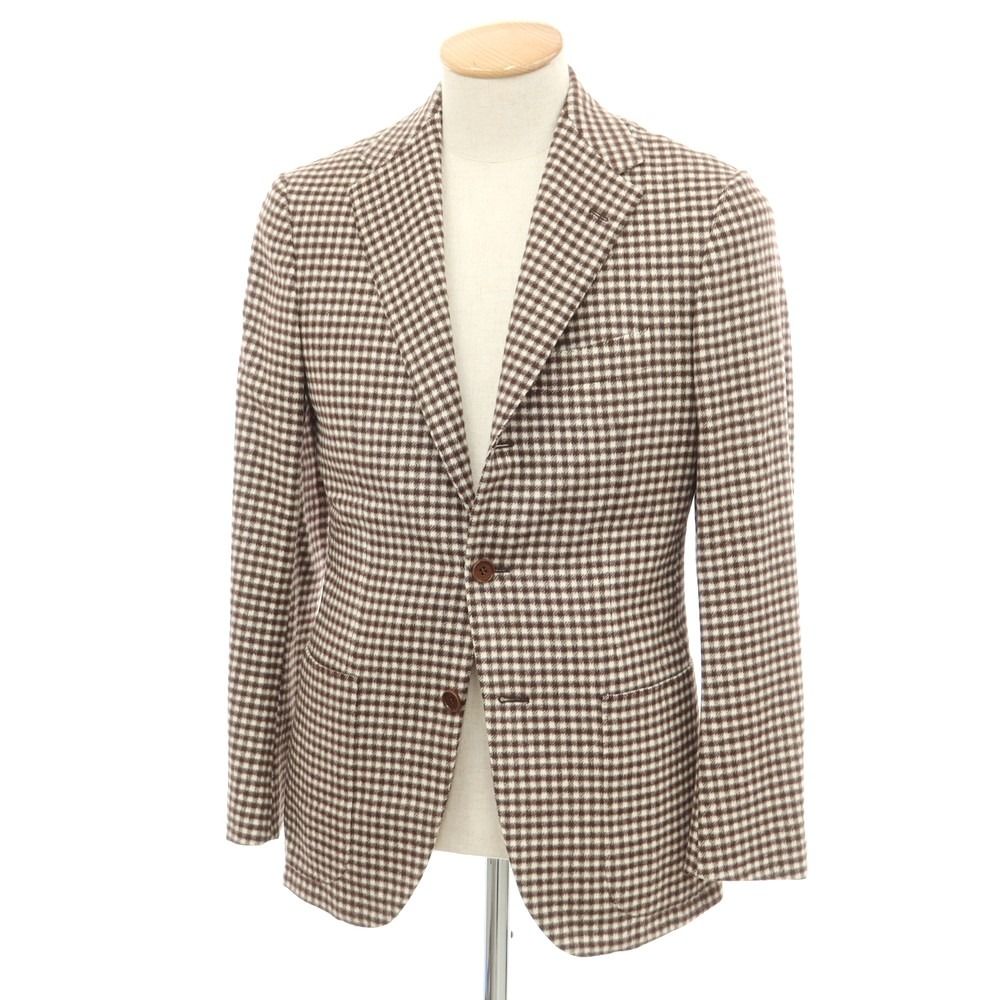 中古】サルトリオ Sartorio ウールアンゴラカシミヤ ギンガムチェック 