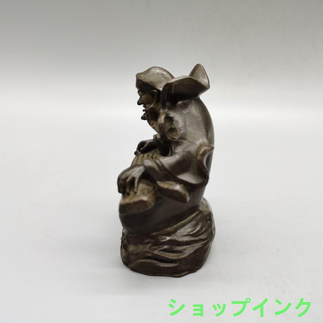 銅器 達磨祖師  風水グッズ  小物 装飾品 彫刻 工芸品 古美術品 置物 銅器 菩提達磨祖師撫琴 装飾品 現代工芸品 美術品 置物 - メルカリ