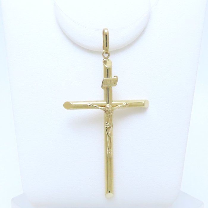 クロス ペンダントトップ ロザリオ K18YG イエローゴールド レディース 79115 FJ