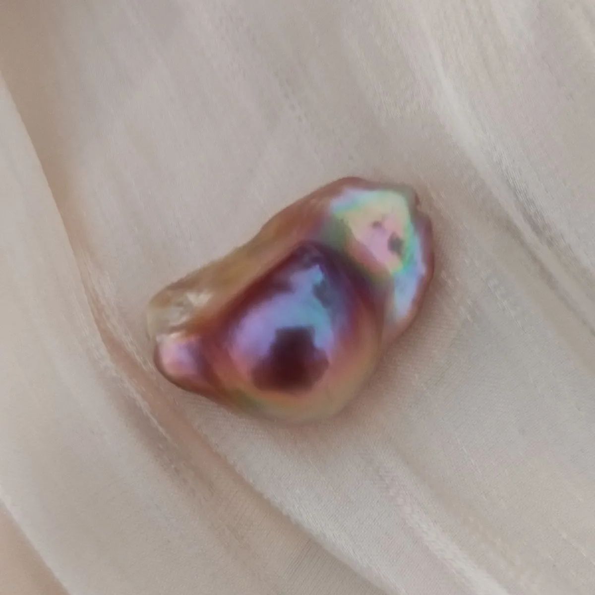 美品 本真珠 淡水バロックパール ルース 無穴 マルチカラー 鏡面テリ 