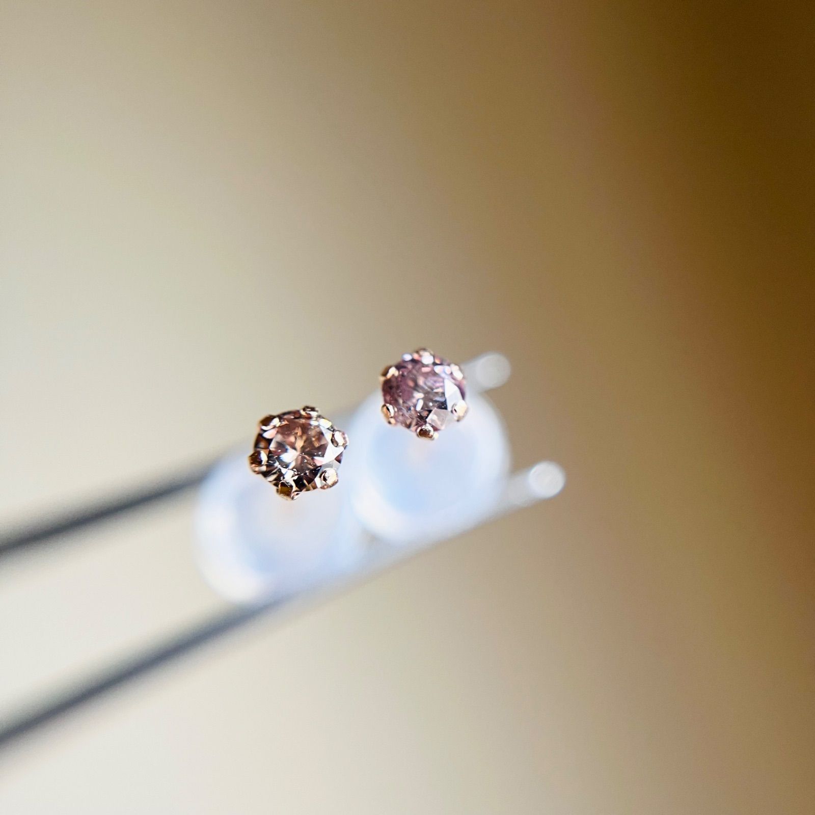 K18PG天然ダイヤ0.14ctピアス9 K18 0.14ct しずくダイヤモンドピアス 