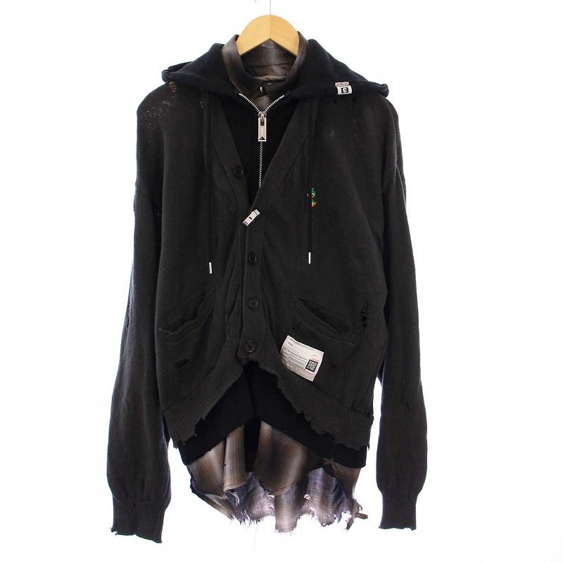 MIHARA YASUHIRO ミハラヤスヒロ ニットカーディガン ブラック 楽天市場】MAISON MIHARA YASUHIRO DISTRESSED KNIT CARDIGAN
