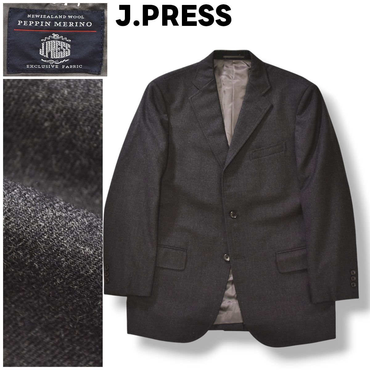 上質】 ジェイプレス J.PRESS 段返り 3B ペピン メリノ
