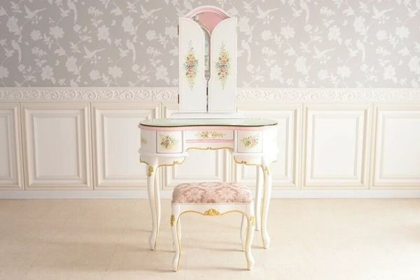 ROCOCO新型ドレッサー ガラス天板付き