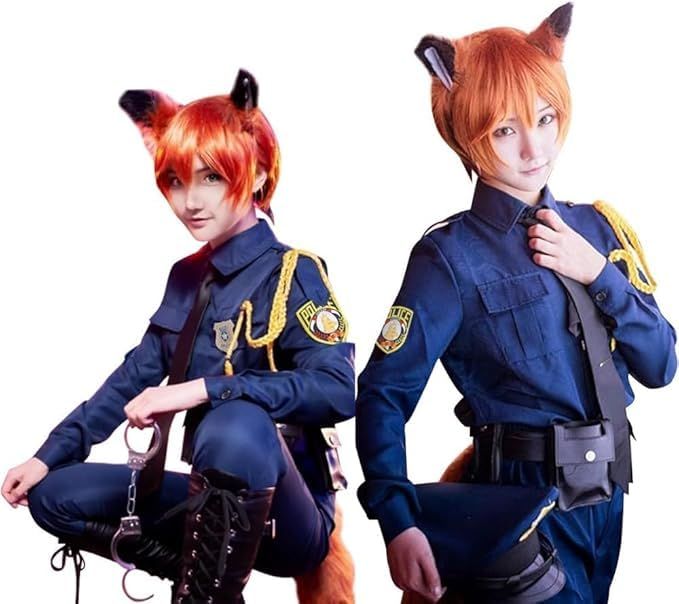 fanituhan ニック 狐 ニックワイルド 兎 ウサギ コスプレ 警察服 制服 イベント コスチュームセット ハロウィン風 コスチューム衣装 学園祭 お祭り 撮影 クリスマス 遊園地 人気キャラクター