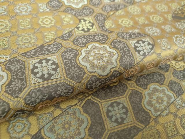 平和屋着物●西陣織　陰山織物謹製　箔屋清兵衛　六通柄袋帯　唐織　欧亜吉祥文　金糸　正絹　逸品　DAAV6330ps 平和屋着物○西陣織 陰山織物謹製 箔屋清兵衛 六通柄袋帯 唐織 欧亜