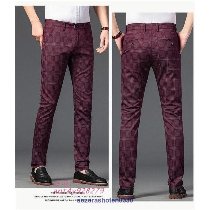 スラックス チノパン メンズ スリムパンツ ストレッチパンツ ボチェック柄 春夏 普段着 ビジネス 通勤用 チノパンツ 男性ズボン ant4y928279 チノパン メンズ ストレッチ チェック ロングパンツ スキニー