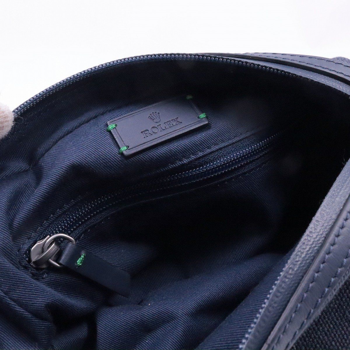 美品】ROLEX ロレックス ノベルティ ポーチ ネイビー ナイロン素材【い