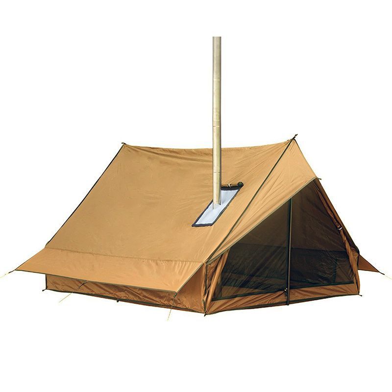 煙突テント ワンポールテント 1~2人用 煙突穴付き 防火シート BC軽量 通気 防風|防雨|防災 簡単設営 収納袋付き キャンプ アウトドア用品