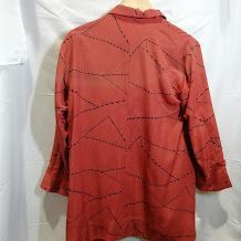 ②【手作り】古布 シャツ ブラウス 長袖 秋物 冬物 羽織 くすみ 