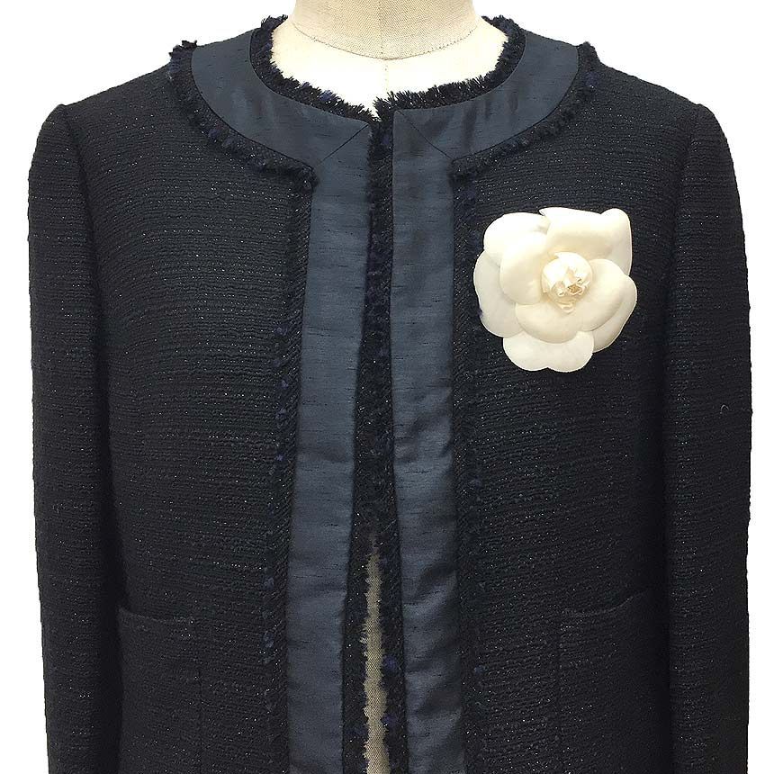 シャネル CHANEL カメリア コサージュ ブローチ 花 白 箱付き
