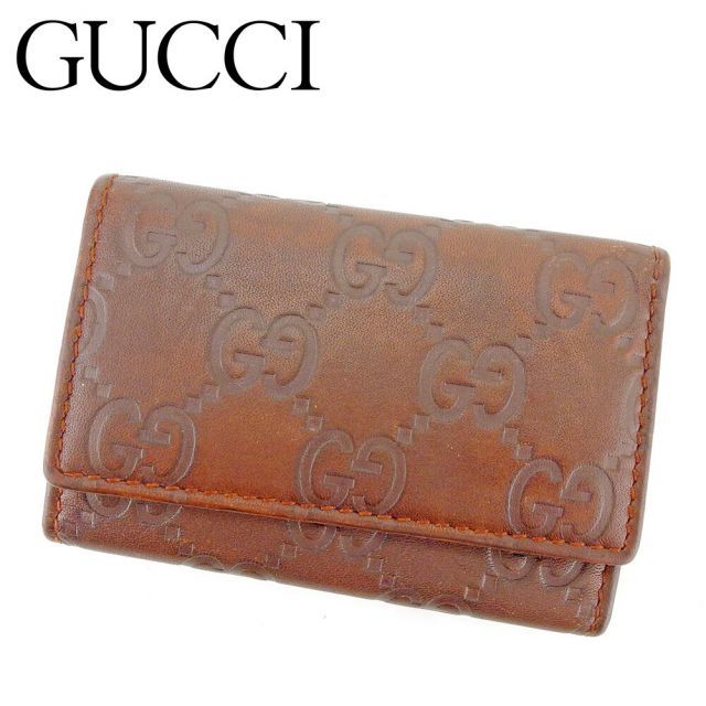 【極美品】Gucci グッチ キーケース キャンバス ブラウン グッチ キーケース レディース GUCCI 127048 KY9IG 9773 METAL