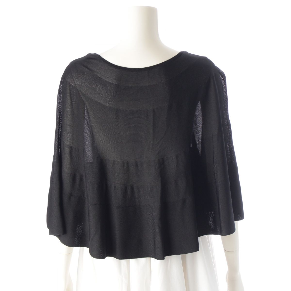 フォクシー レーヨン×ナイロン Plume プルーム ケープ トップス 43280 ブラック SIROKUMA-CORPORATION_COM