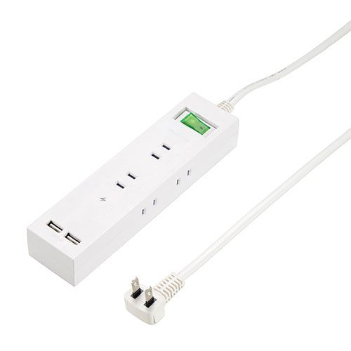 8個セット YAZAWA 3方向から挿せる6個口USBタップ ホワイト H6BK8122UWHX8