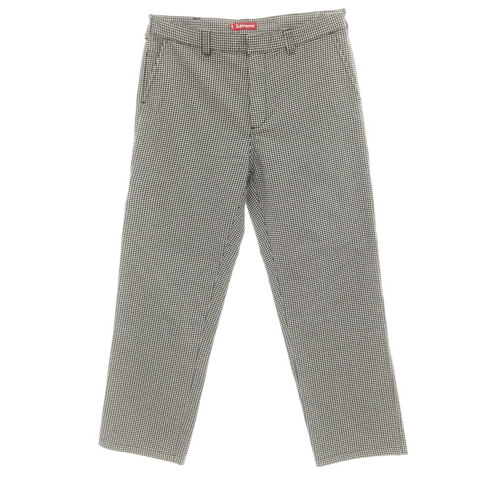 【中古】シュプリーム Supreme 2025年春夏 Work Pant コットンポリエステル ハウンドトゥース ワークパンツ ホワイトxブラック【サイズ36】【メンズ】