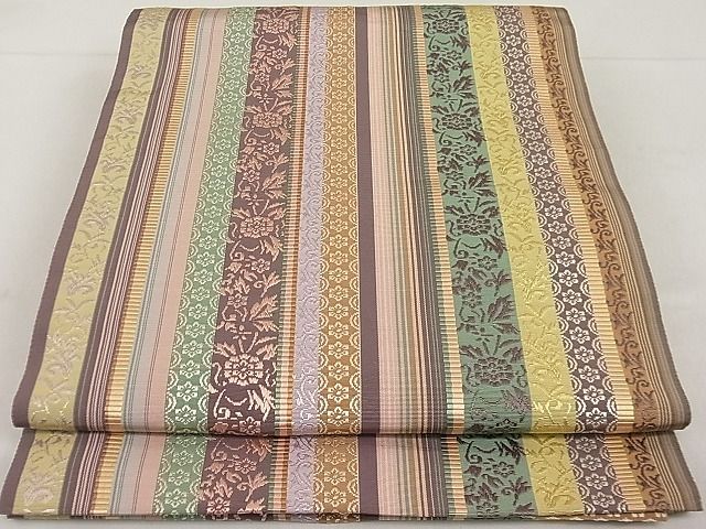 平和屋着物□極上 本場筑前博多織 草木染 手織工房 染匠：小森久 両面