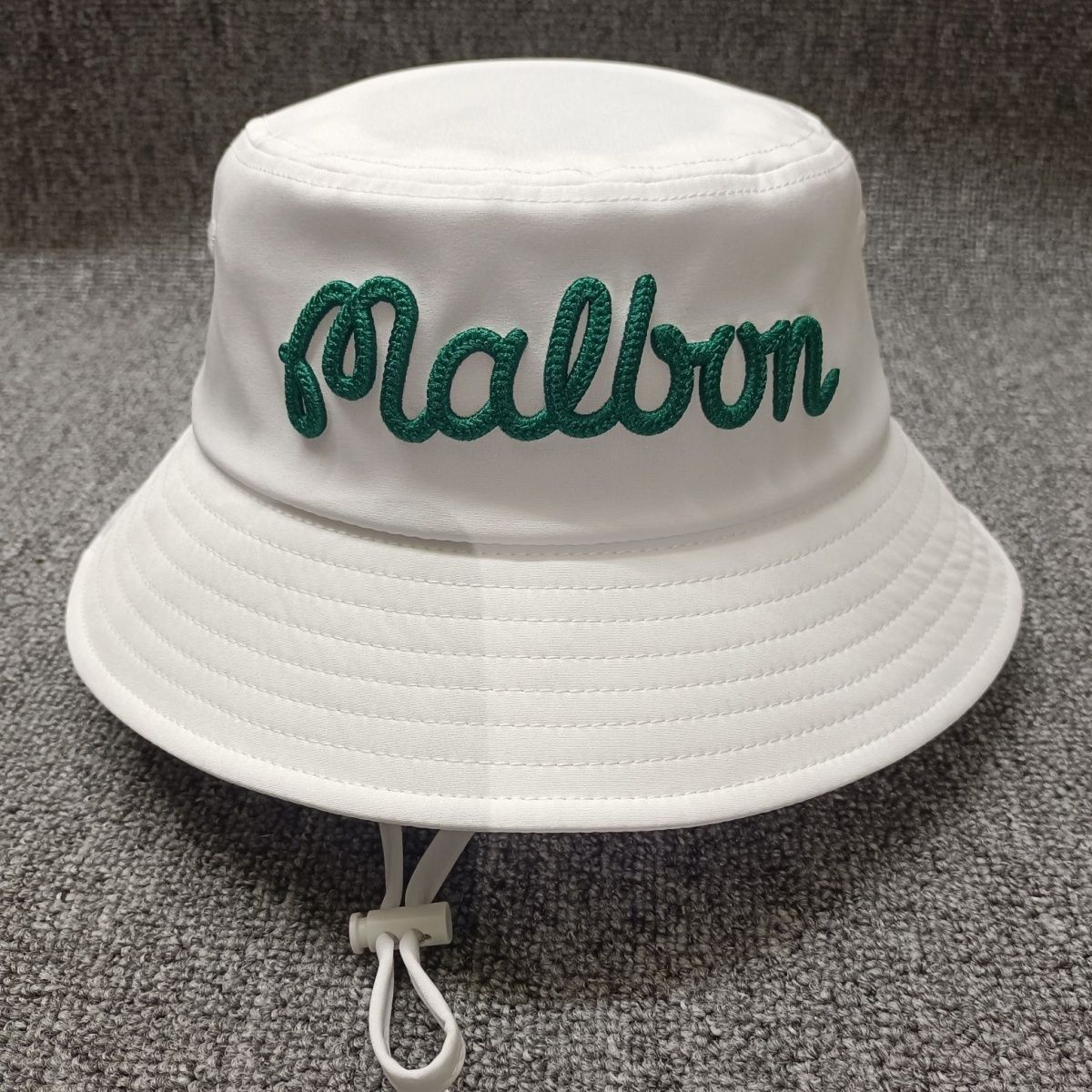 マルボンゴルフ バケットハット グリーン 帽子 紐付き ロゴ