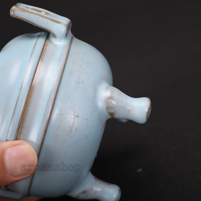 宋汝窯天青色三鳳鳥香炉 景徳鎮 陶磁器 装飾品 現代工芸品 美術