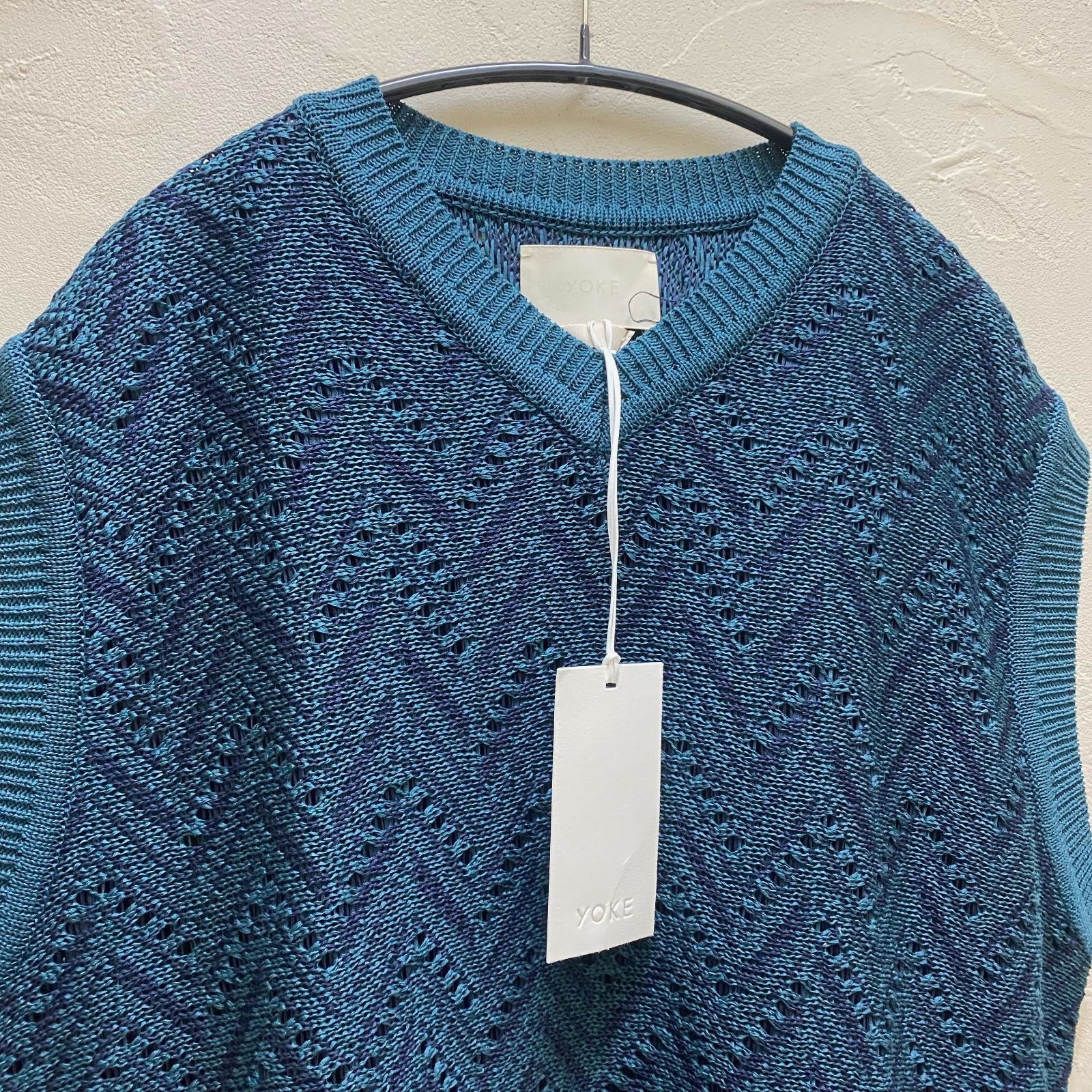 YOKE ヨーク 23SS HERRINGBONE MESH V-NECK VEST ニットベスト 