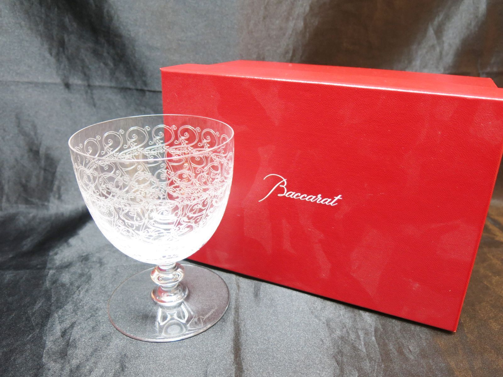 3|13日 MER253 Baccarat バカラ クリスタル ローハン ワイングラス ゴブレット 高さ約11.5cm グラス直径約88.5mm き