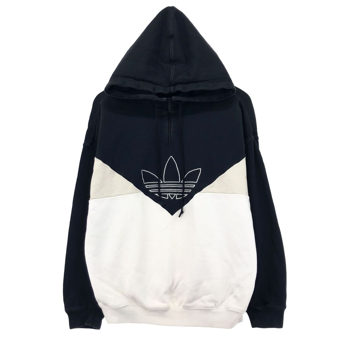 古着 アディダス adidas トレフォイルロゴ スウェットハーフジップパーカー メンズS/eaa414092