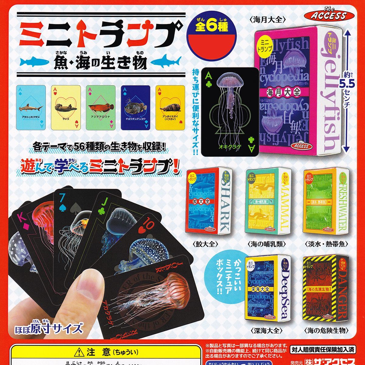 Sea Creatures トランプ 2セット ミニトランプ 魚・海の生き物 ザ・アクセス 【全6種フルコンプセット