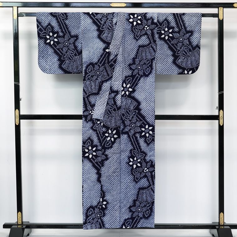 リサイクル】 有松絞り 高級浴衣 有松鳴海絞り 絞り浴衣 藍染
