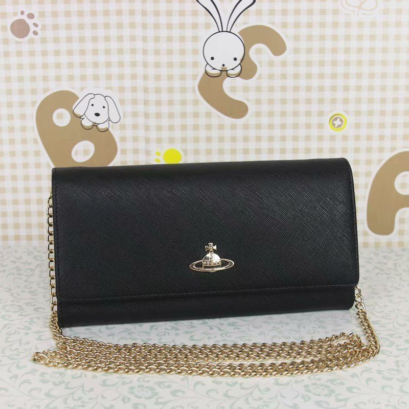 ヴィヴィアンウエストウッド　長財布　ショルダーバッグ　オーブ　レザー　ブラック ヴィヴィアンウエストウッド ショルダー付き長財布 ヴィヴィアン