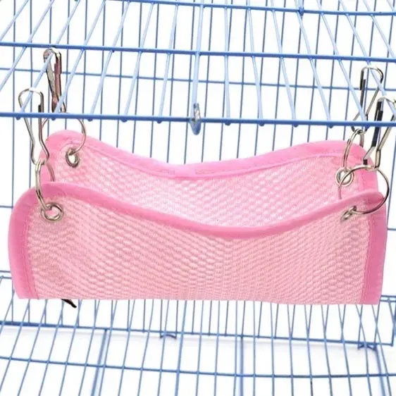 ＊新品＊ハムスター用 ハンモック 　Mサイズ　イエロー　 ピンク　ブルー　 吊りベッド　 ハムスター　 子猫　 メッシュ　 夏用 　通気性◎ G173