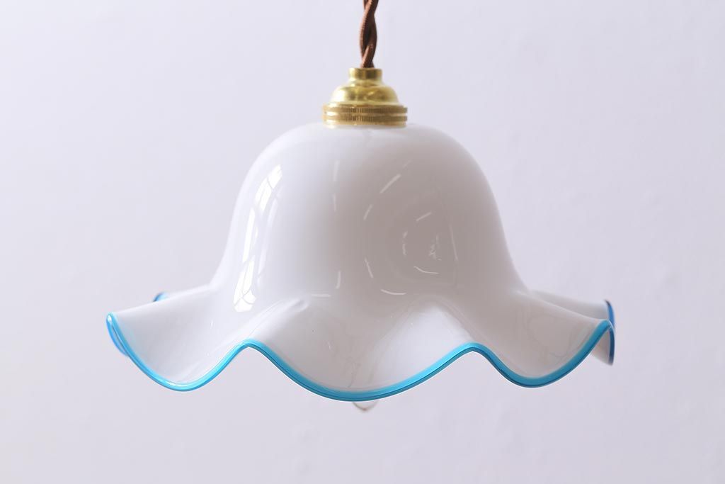 OLD FENTON レア 大きめのオパールセント ガラスシェード ビンテージ