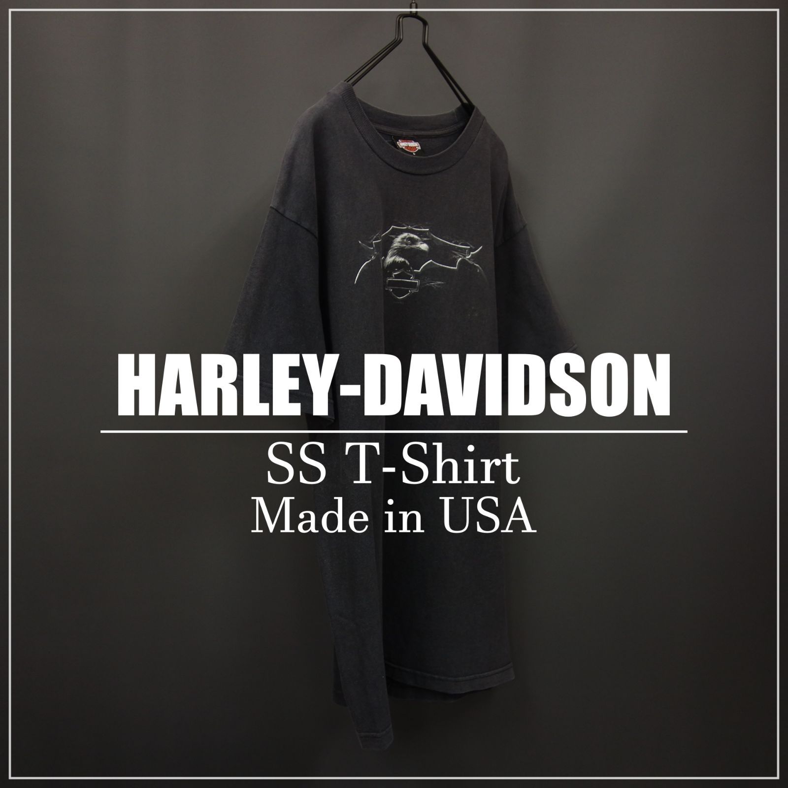 00s Vintage US古着HARLEY DAVIDSON ハーレーダビッドソン 半袖プリントTシャツ 04年 両面 HOLOUBEK SIZE L ブラック 00's 00年代 希少アイテム
