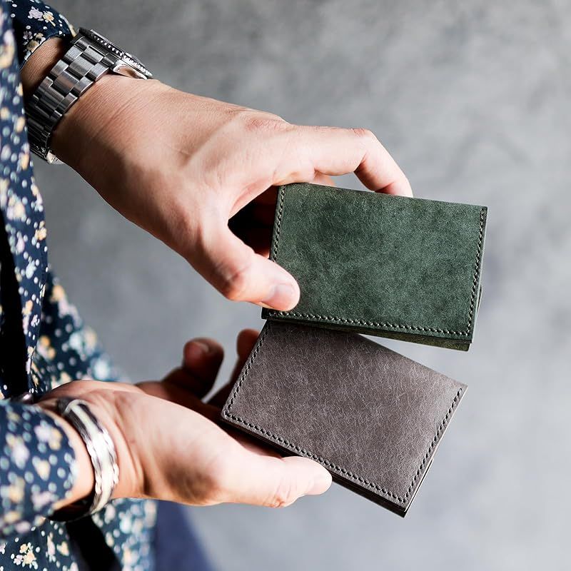 AURAMU 小さい財布 レザー ミニウォレット コンパクト 二つ折り 三つ折り ミニ 財布 メンズ レディース 本革 MARGOT CESC グリージオ 0