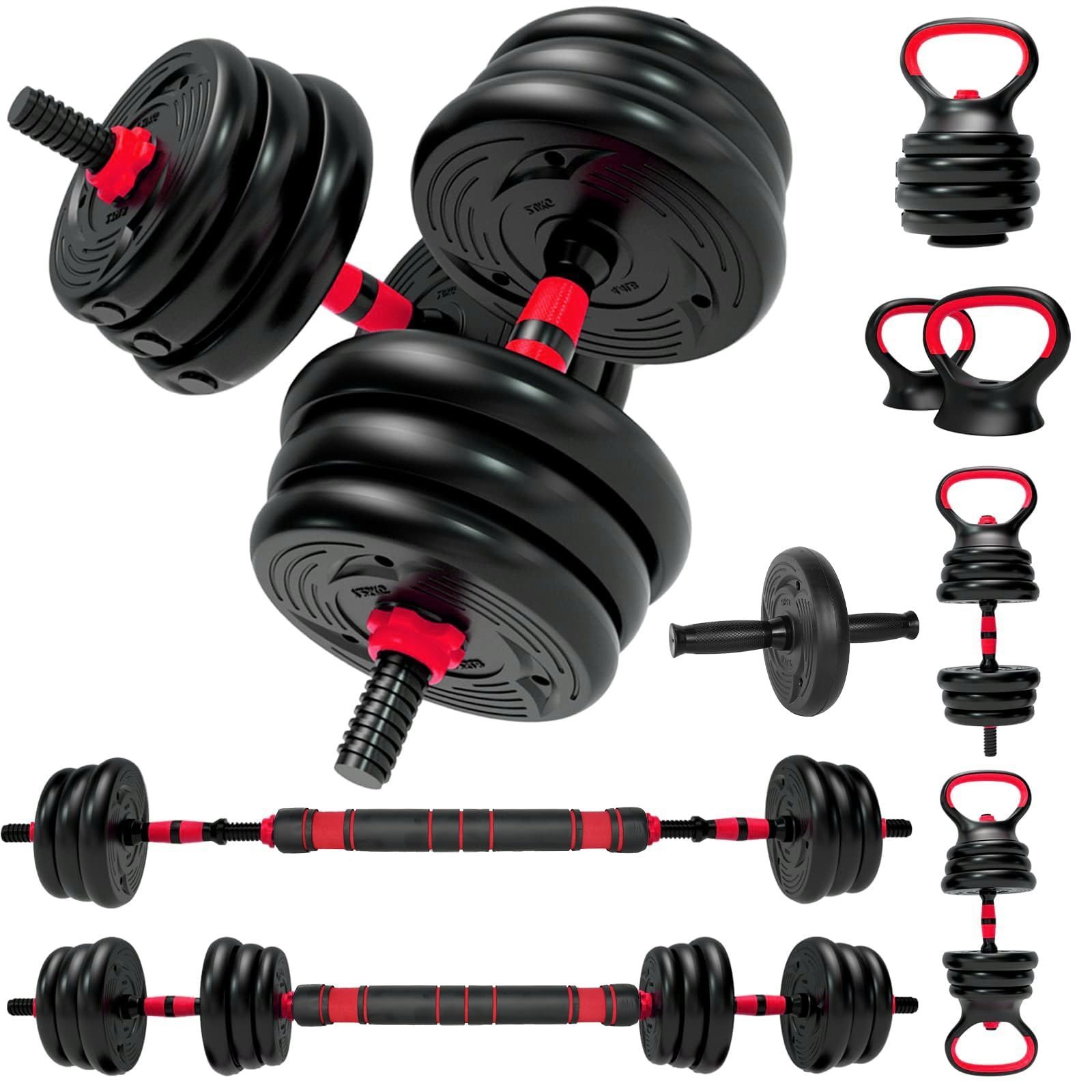 新品 LIWEGHT 8 in 1 10kg/15kg/20kg 可変式ダンベルウェイトセット 