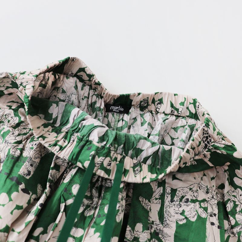 新品 marble sud MIZBASHO TUCK ハカマパンツ リネン混 marble sud