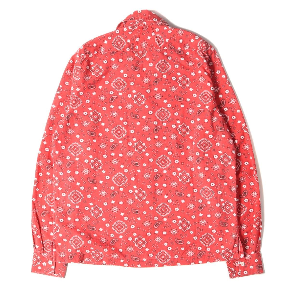 美品 RHUDE ルード シャツ バンダナ柄 オープンカラー コットン レッド 