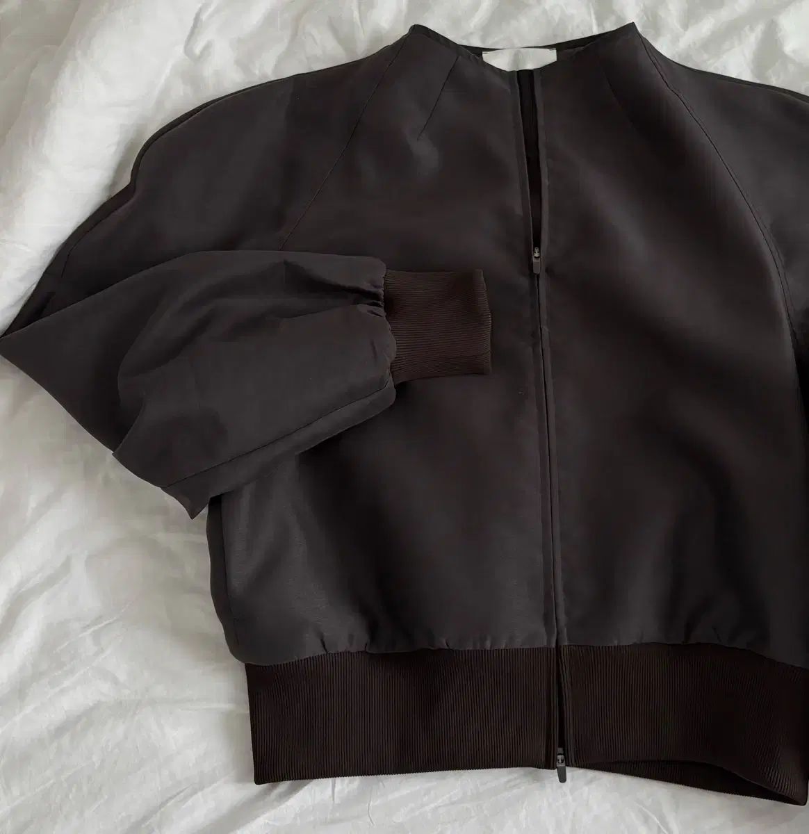 AMOMENTO アモーメント mock neck organza jumper モックネック オーガンザ ブルゾン
