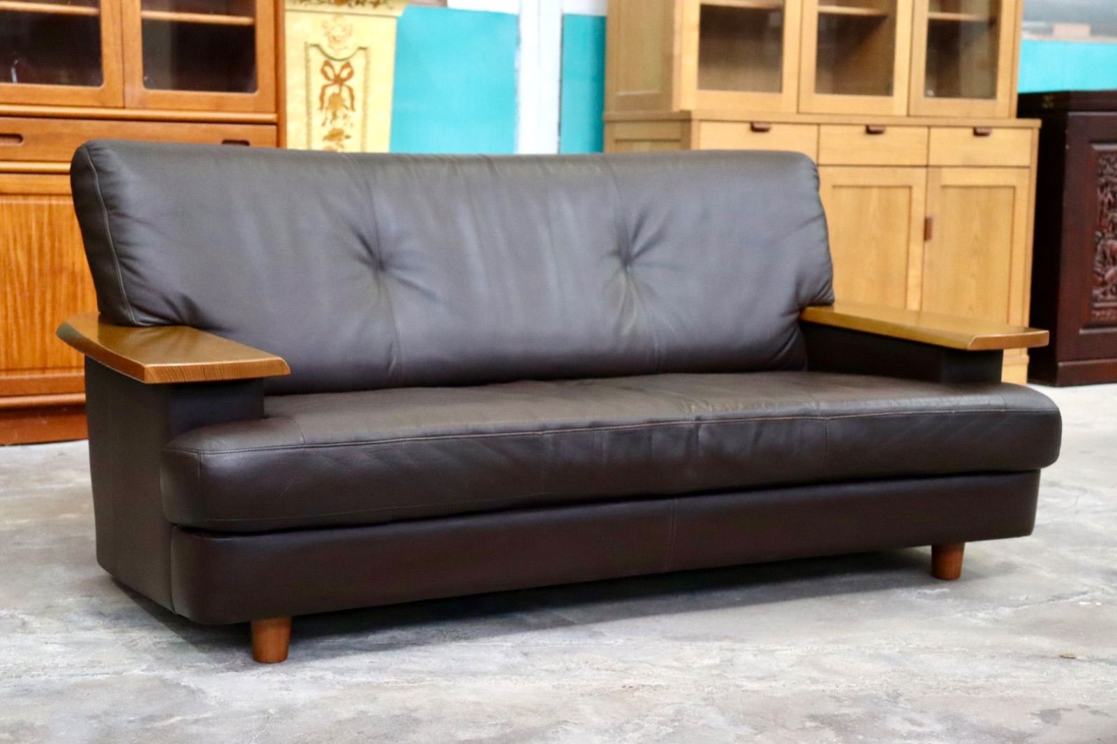 GMIK557A karimoku カリモク ZU4022 2人掛けソファ ラブソファ 長椅子 本革 応接 モダン 国産家具